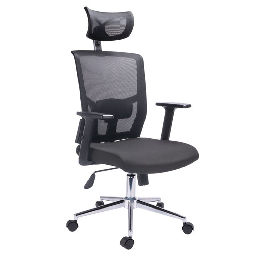 Silla Presidente Estambul Brazos 3D Malla Negra