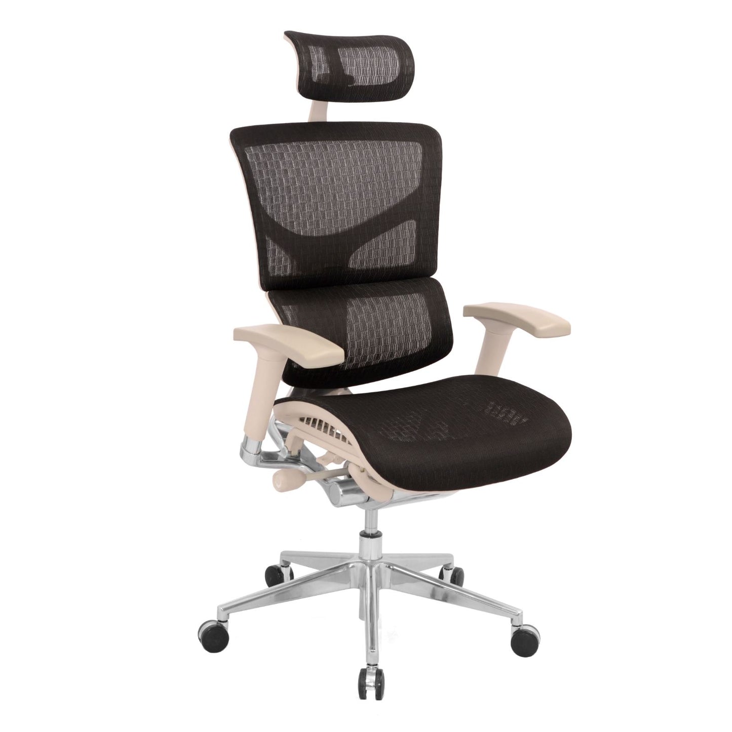 Silla Presidente Korea Brazos 3D En Malla Negra