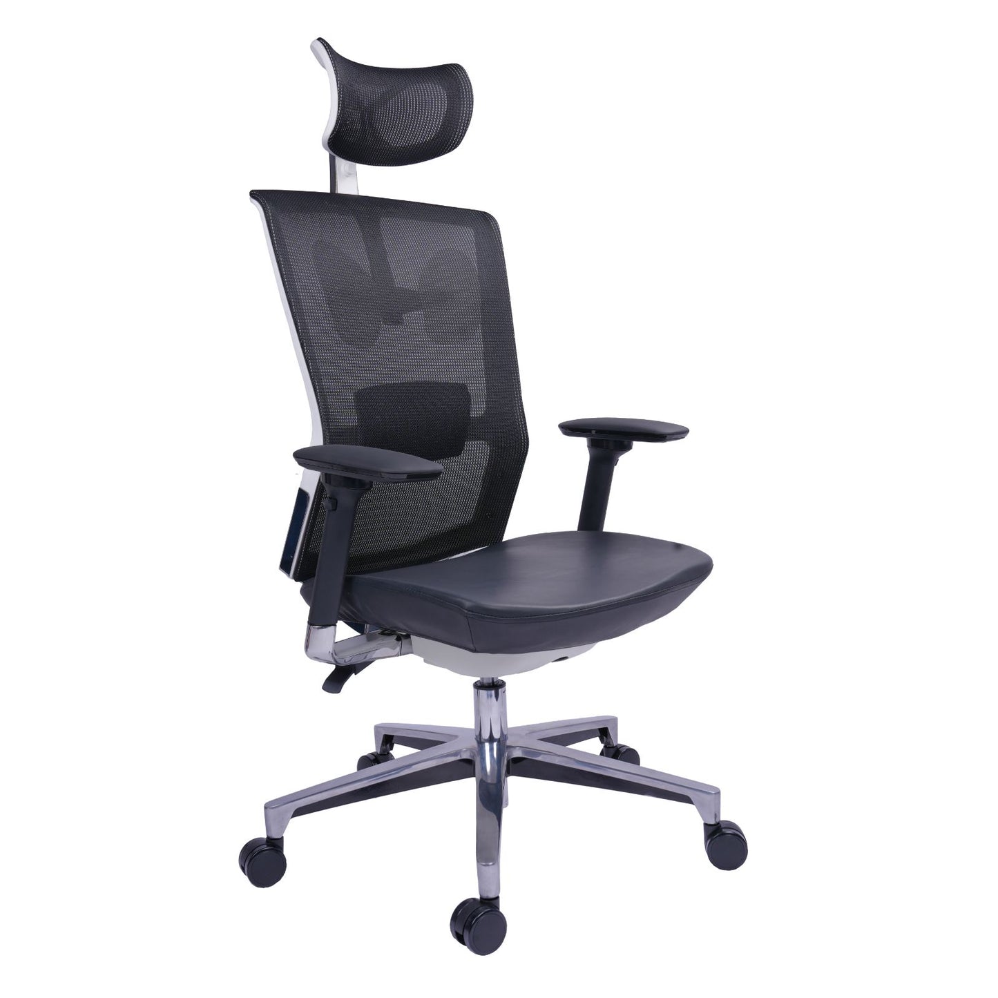 Silla Presidente Dallas Asiento Paño Negro Brazos 3D