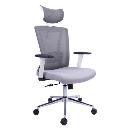 Silla presidente Polar  Brazos Graduable En Altura Malla Gris