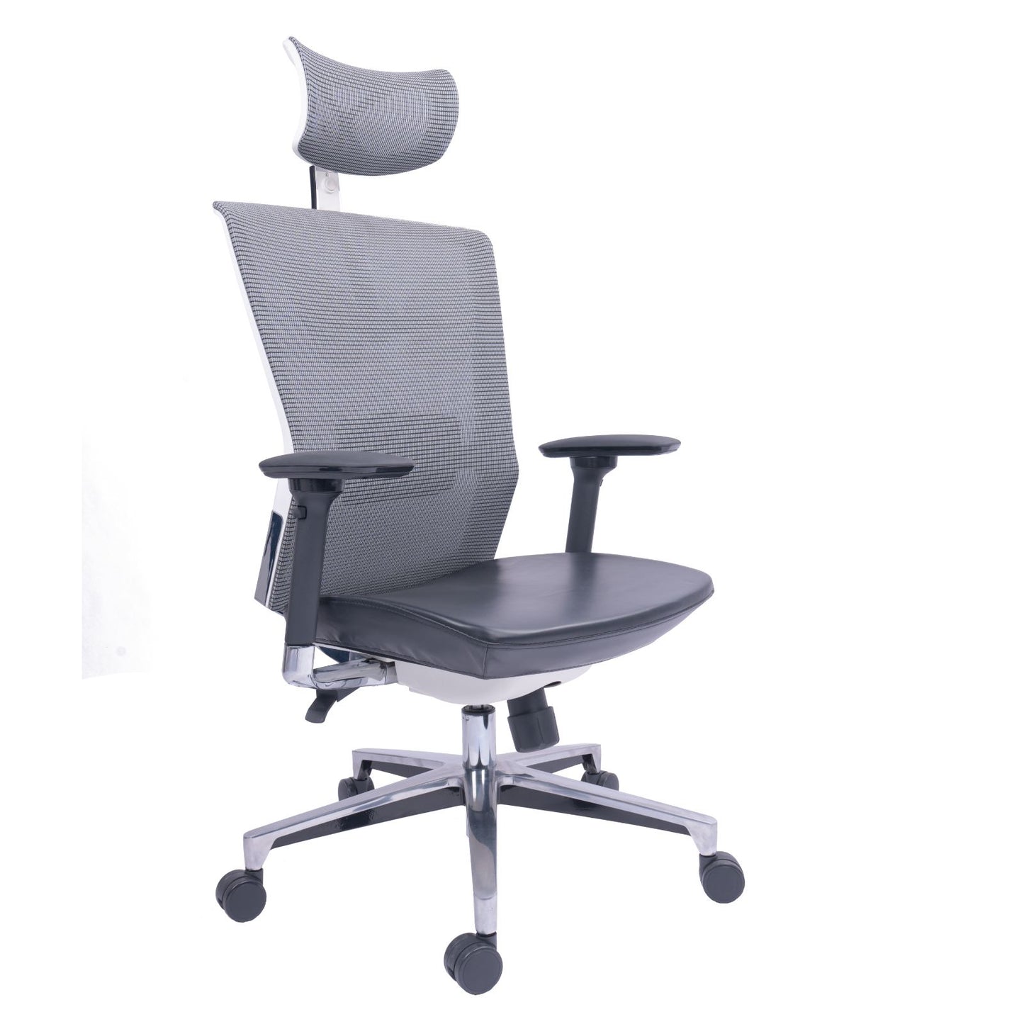 Silla Presidente Dallas Asiento Paño Negro Brazos 3D