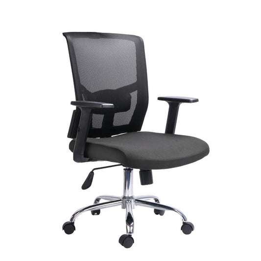 Silla Gerente Estambul Brazos 3D Malla Negra Sin Cabecero